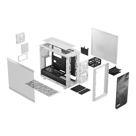 Fractal Design | Meshify 2 Lite TG Clear | Side window | White | E-ATX | Power supply included No | ATX - 13